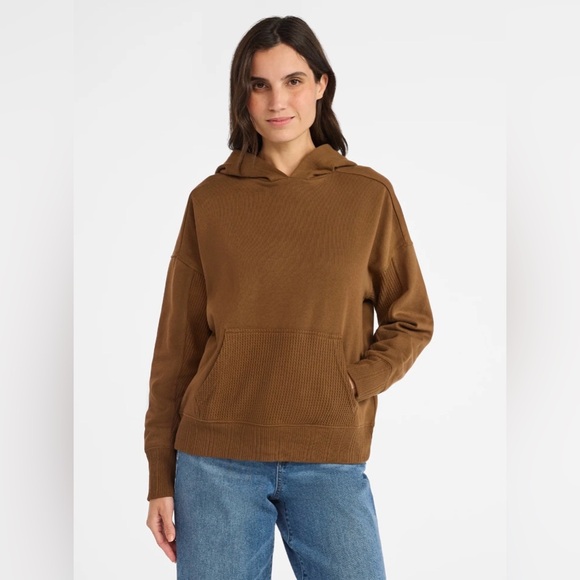 Time and Tru Tops - Time and Tru Boho Waffle Mixed Media Hoodie Size XXL NWT Loungewear Cozy